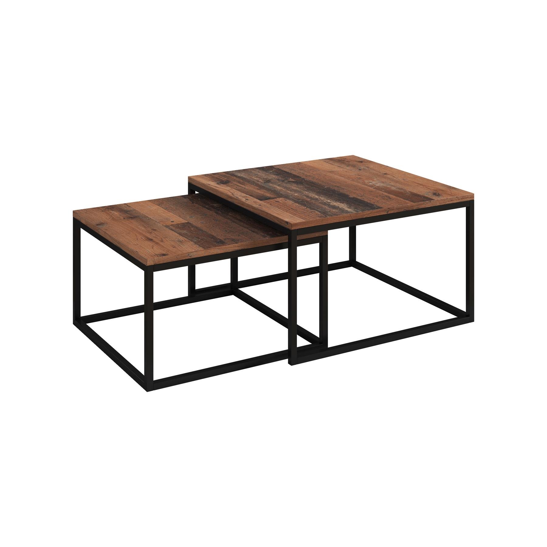 Meubella Salontafel Styler  - Old Wood - 70 cm - set van 2
