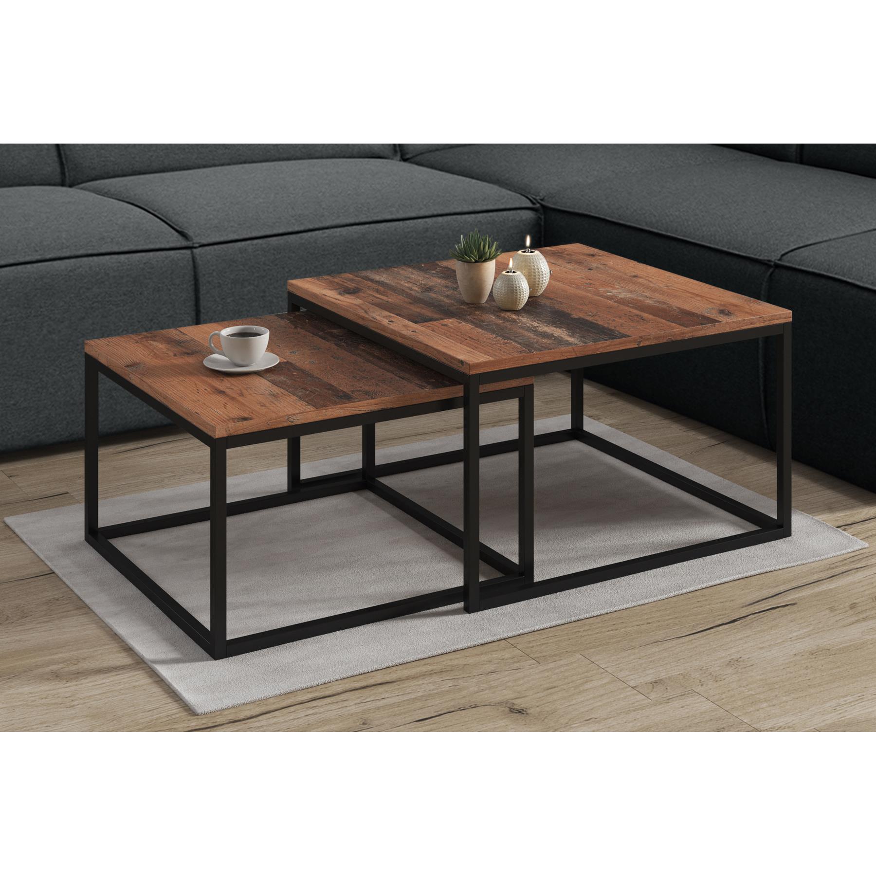 Meubella Salontafel Styler  - Old Wood - 70 cm - set van 2