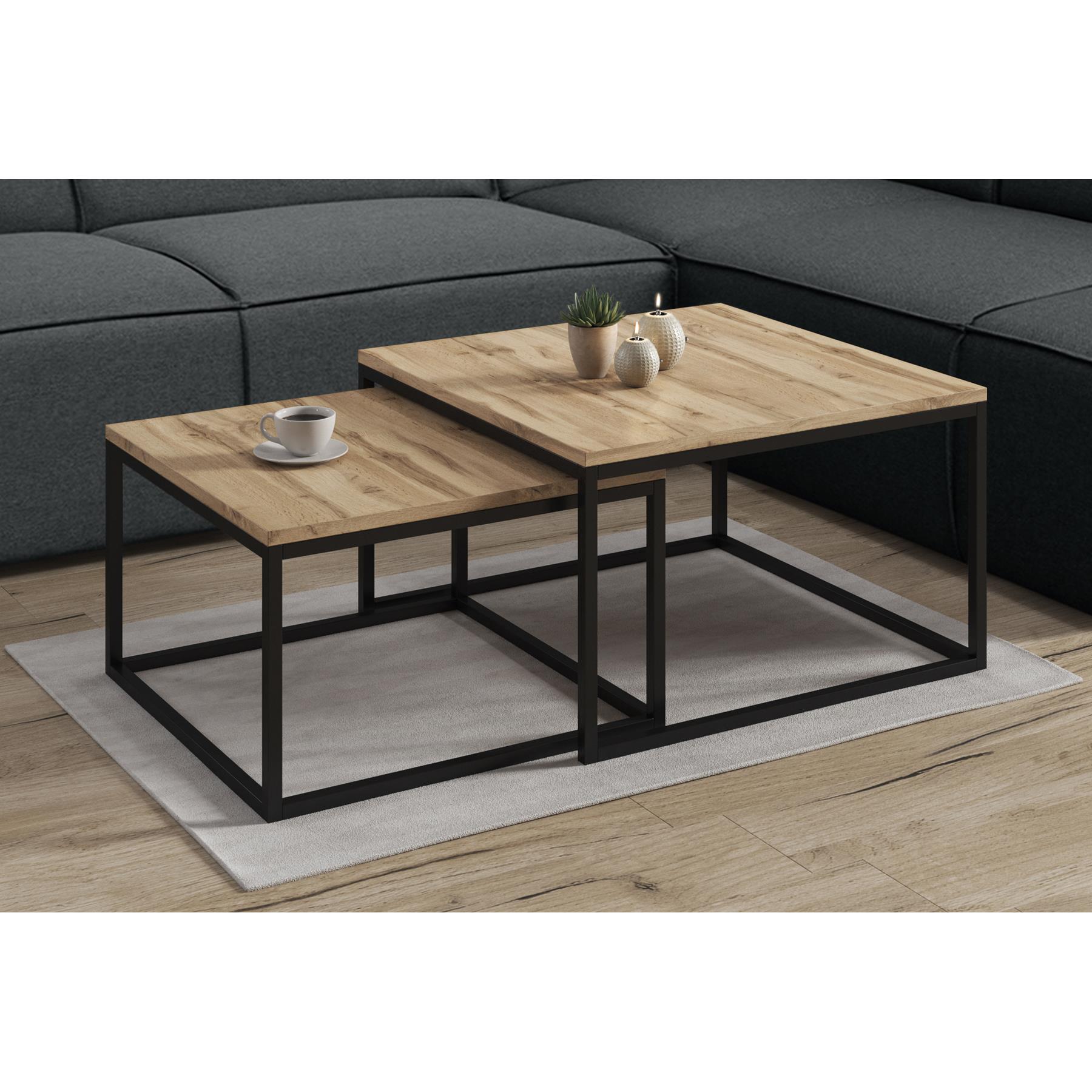 Meubella Salontafel Styler - Eiken - 70 cm - set van 2