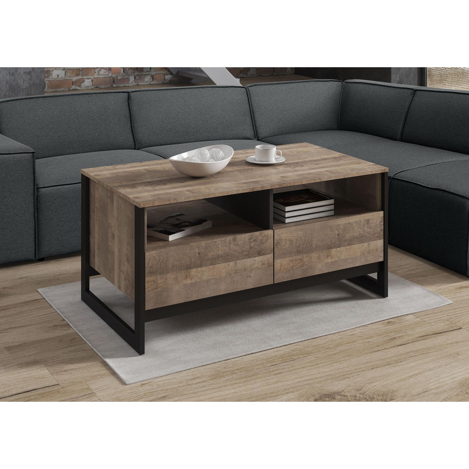 Meubella Salontafel Acasia - Grijs - Eiken - 108 cm