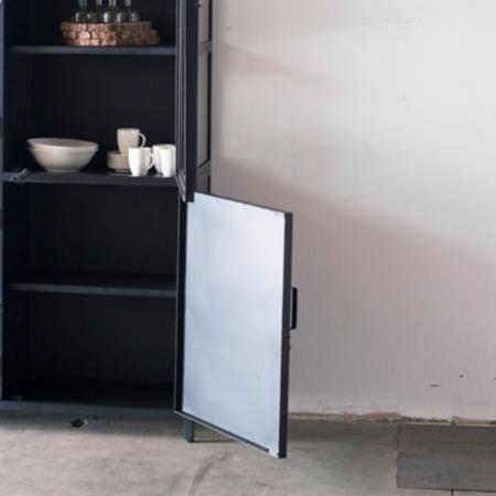Giga Meubel - Vitrinekast Zwart Metaal - 6-deurs - 200x40x220 - Lotte