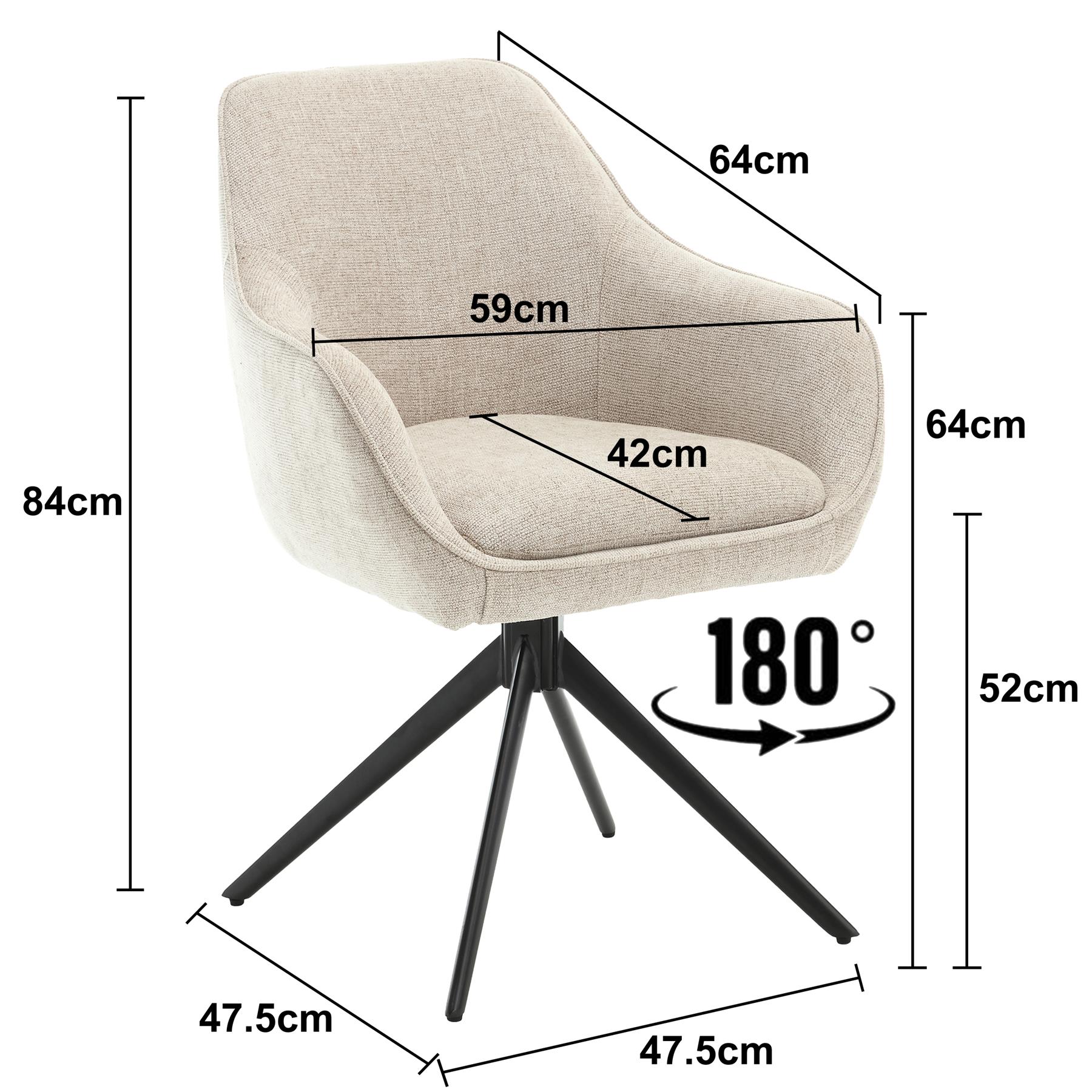 Livingfurn Thomas draaibare armstoel - stof - toffee