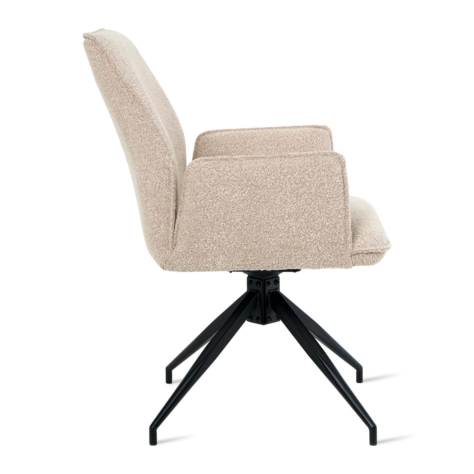 by fonQ Reign Eetkamerstoel - Bouclé - Taupe