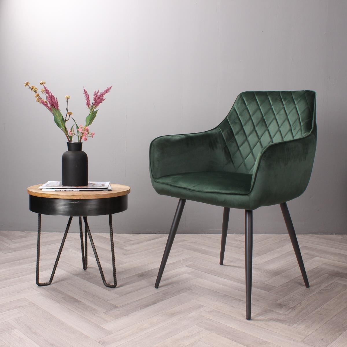 DS4U Ravi 3.0 eetkamerstoel velours - donkergroen