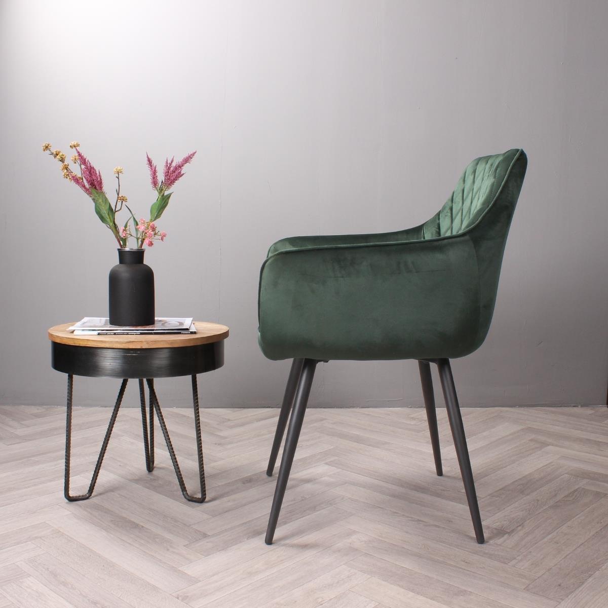 DS4U Ravi 3.0 eetkamerstoel velours - donkergroen