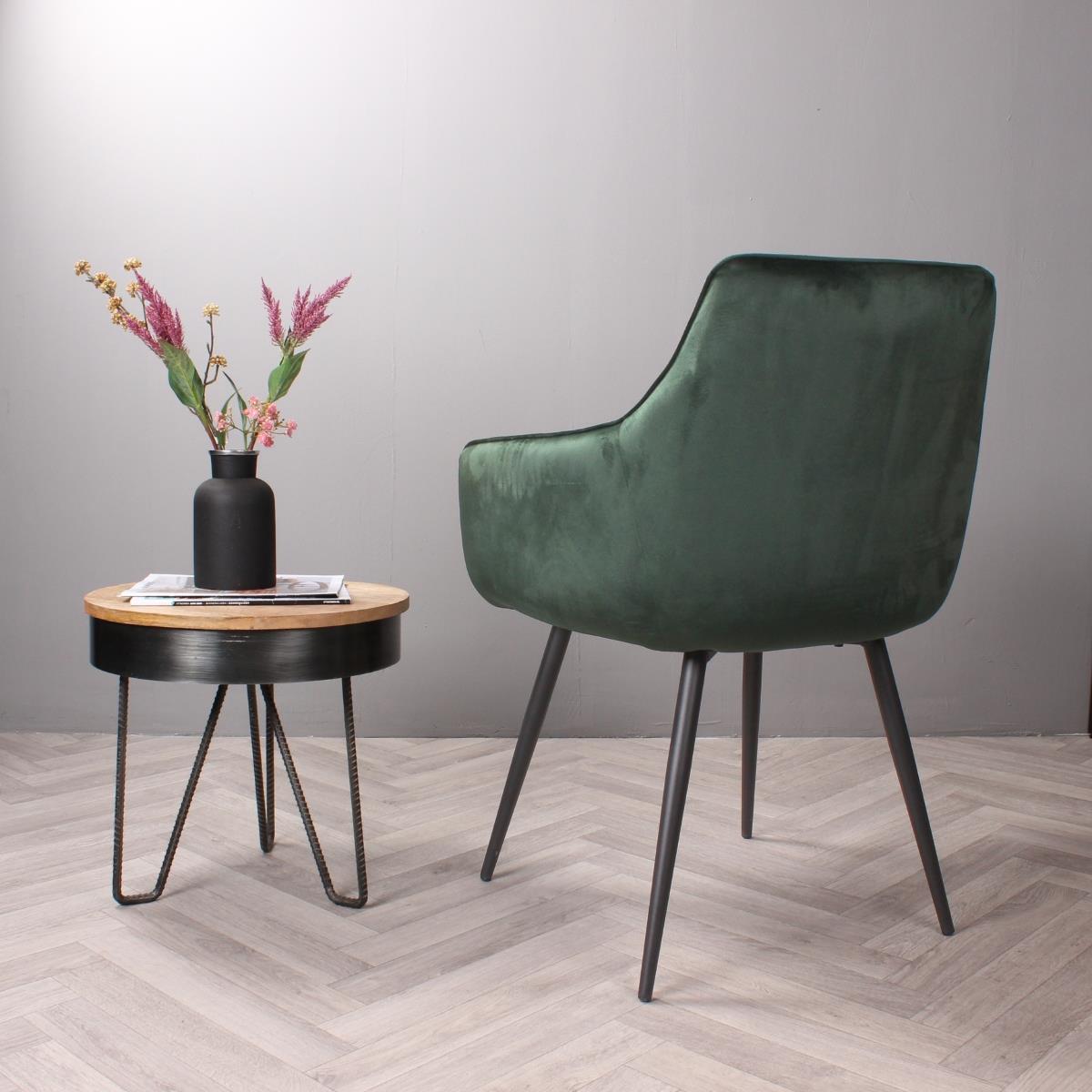 DS4U Ravi 3.0 eetkamerstoel velours - donkergroen