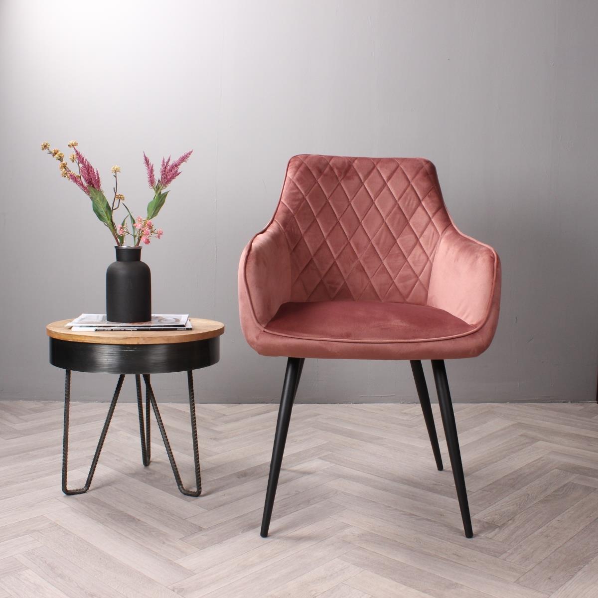 DS4U Ravi 3.0 eetkamerstoel velours - roze