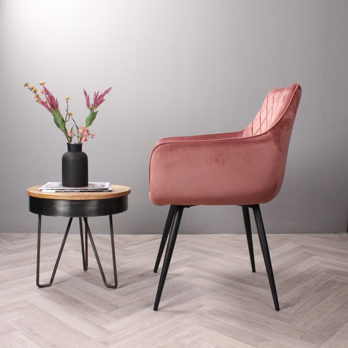 DS4U Ravi 3.0 eetkamerstoel velours - roze