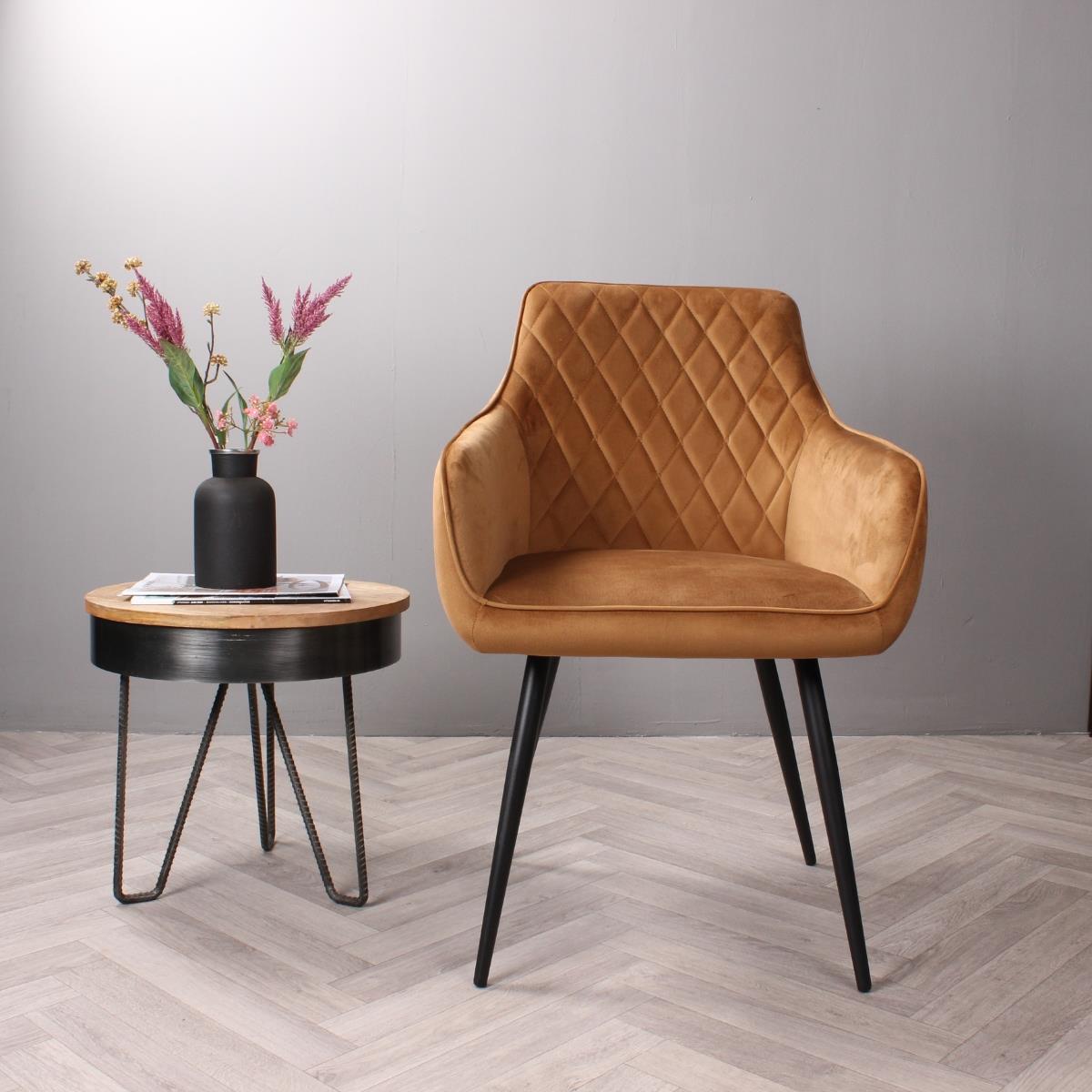 DS4U Ravi 3.0 eetkamerstoel velours - goud
