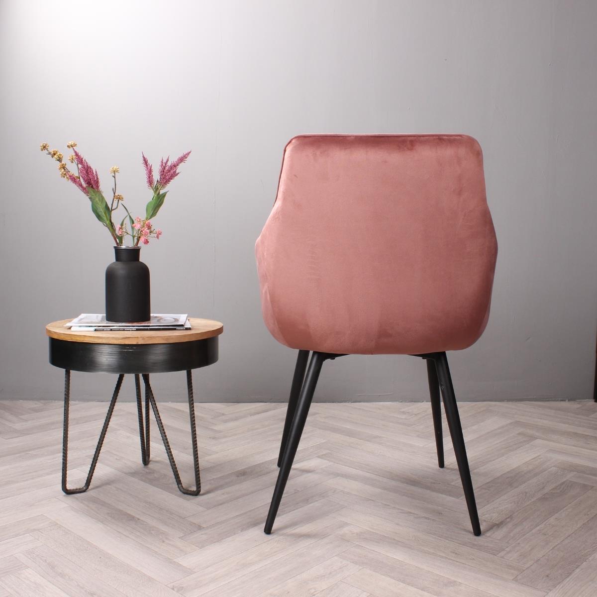 DS4U Ravi 3.0 eetkamerstoel velours - roze
