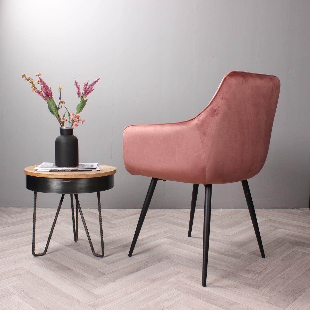 DS4U Ravi 3.0 eetkamerstoel velours - roze