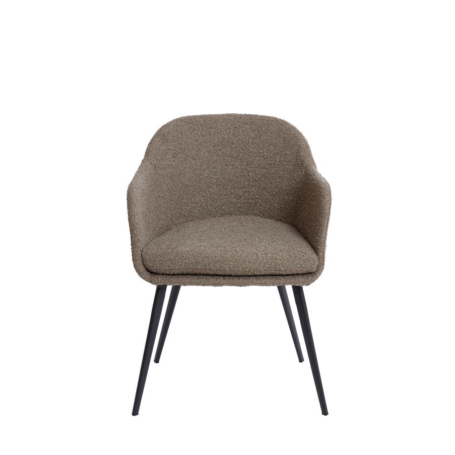 Light&living Eetkamerstoel 59x58,5x82 cm LEONE bouclé bruin-zwart