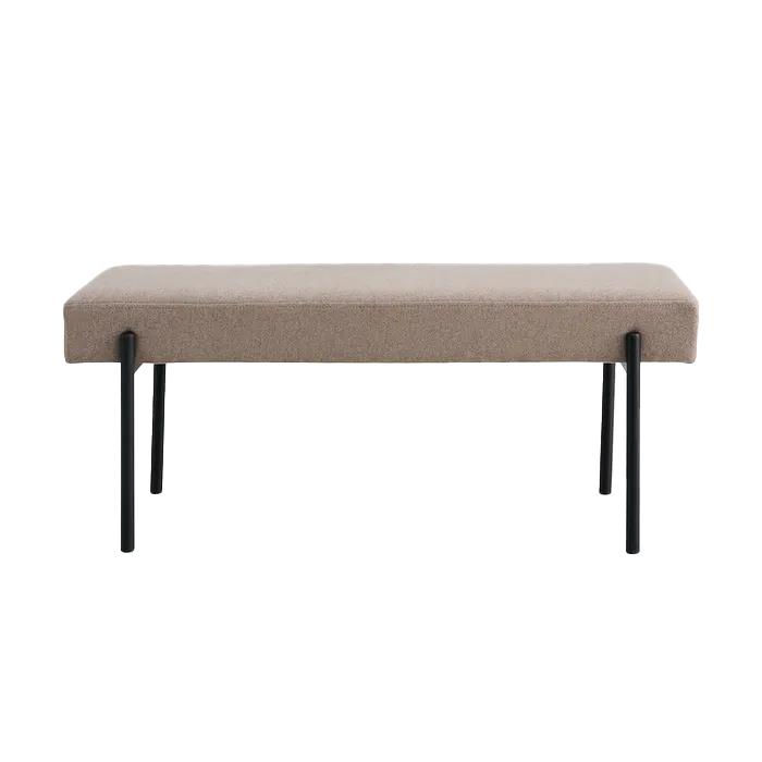 Artichok Marianna gestoffeerd bankje taupe - 100 x 42,5 cm