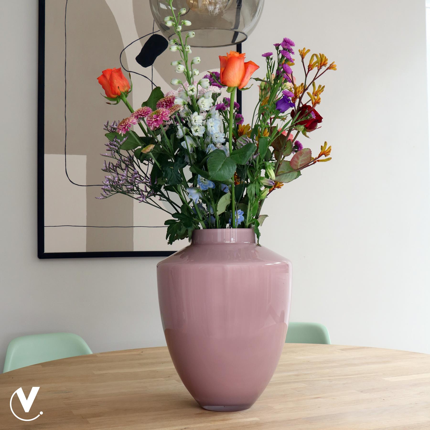 Vase The World Tugela M pastel pink Ø28 x H36 cm