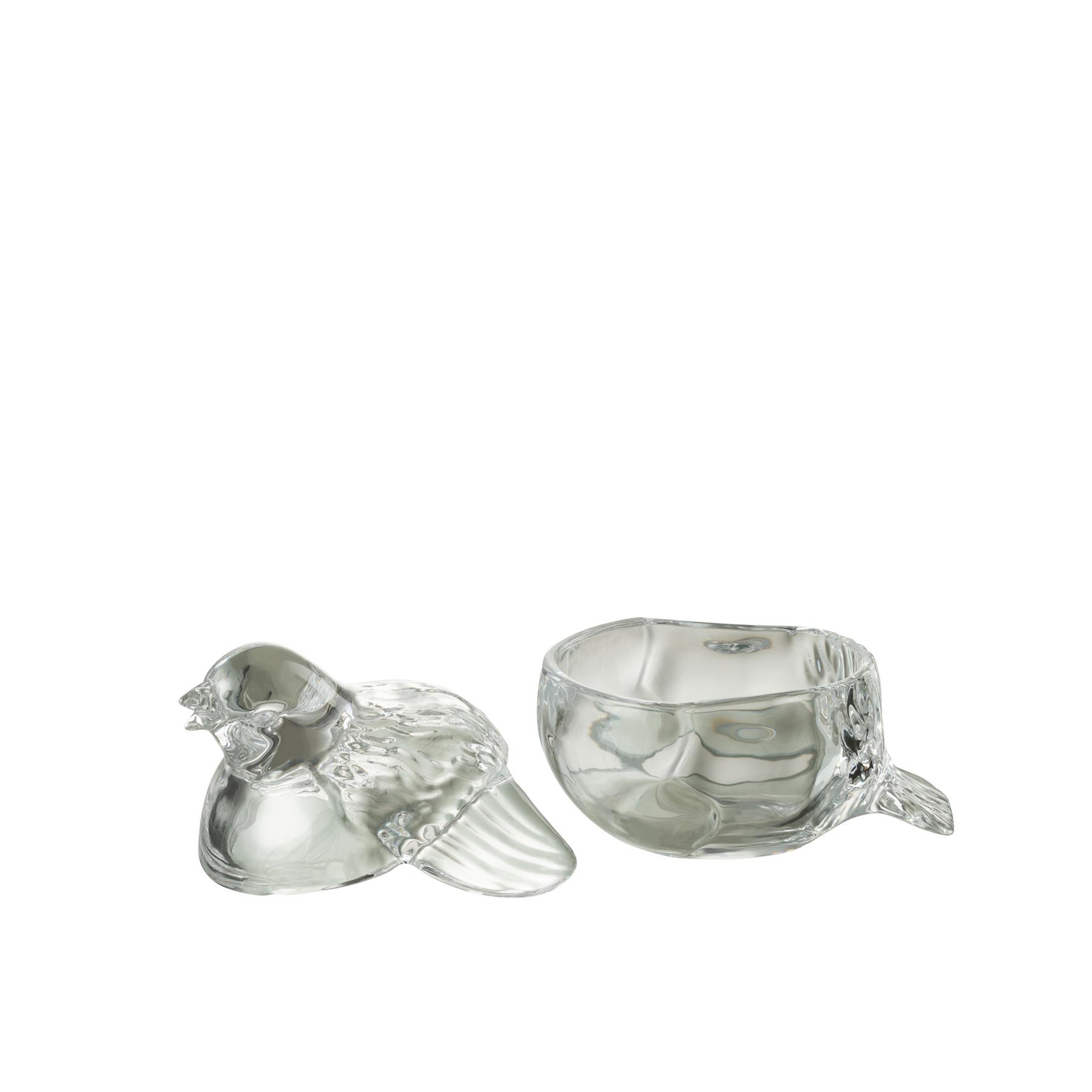 J-Line voorraadpot Duif - glas - transparant - paasdecoratie