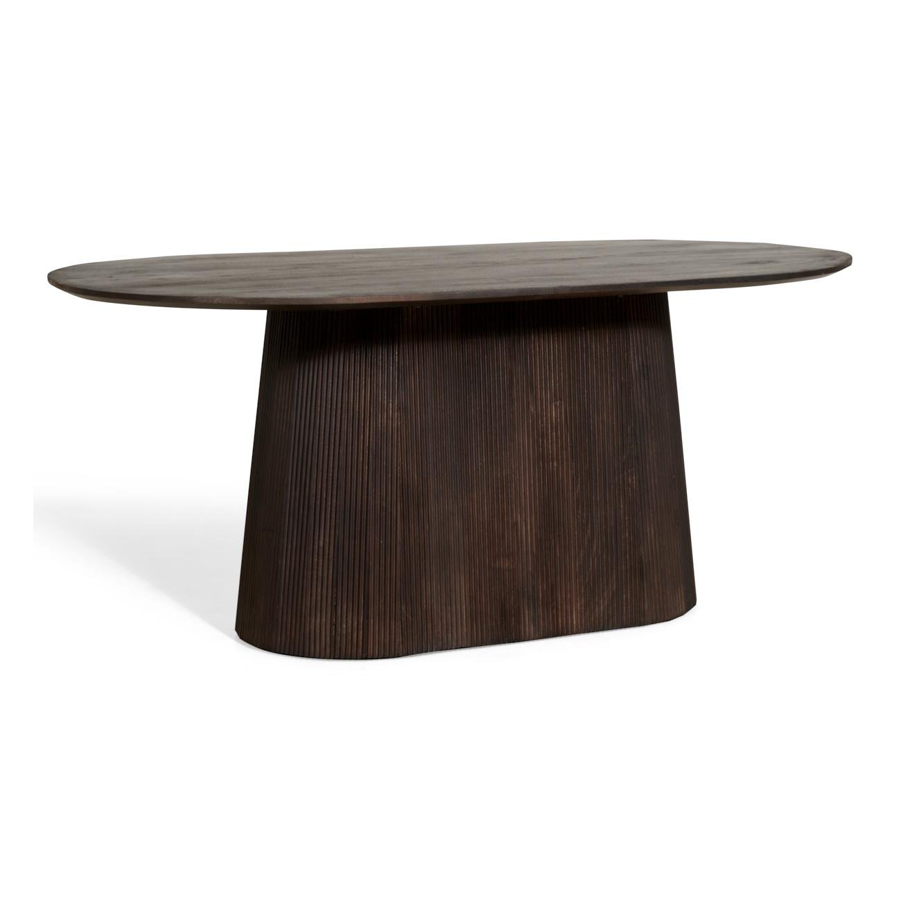 by fonQ Grand Eettafel Donkerbruin Mangohout - 180 x 100 cm