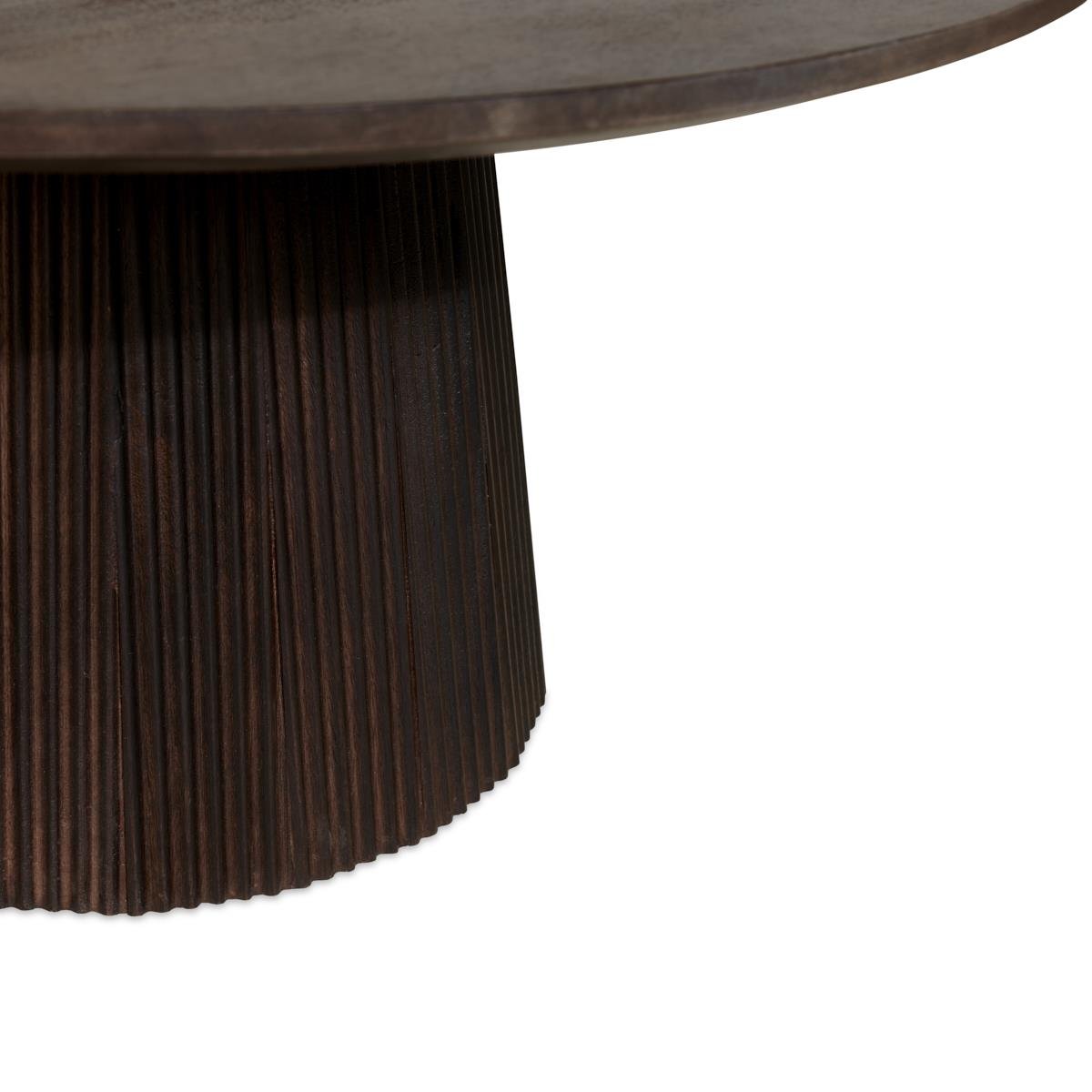 by fonQ Grand Bijzettafel Donkerbruin Mangohout - Ø 60 cm