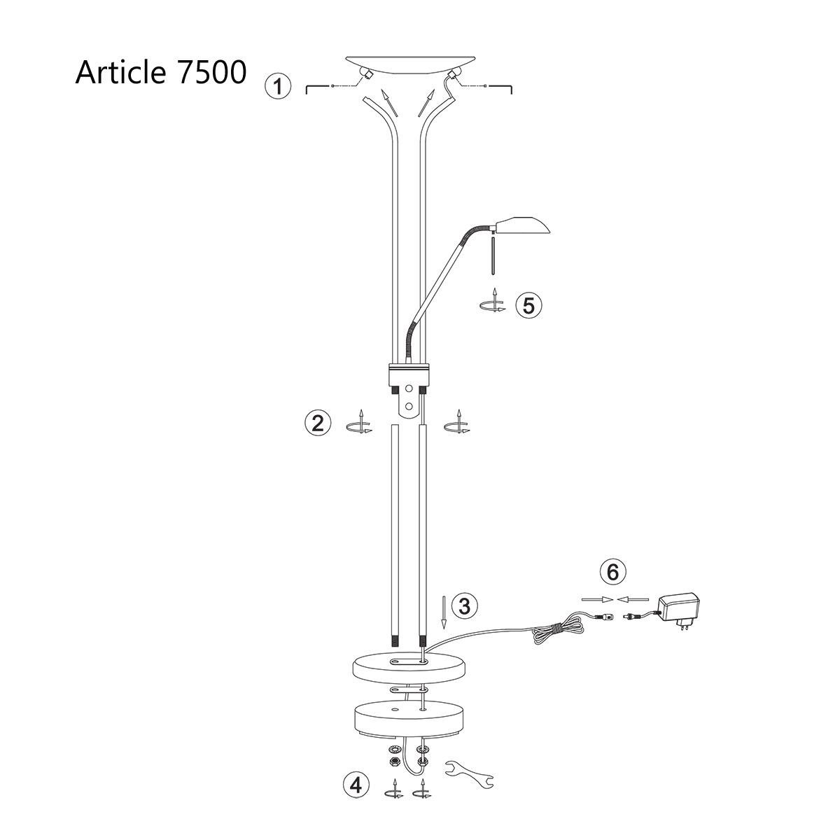 Mexlite Vloerlamp Biron Brons 7500BR