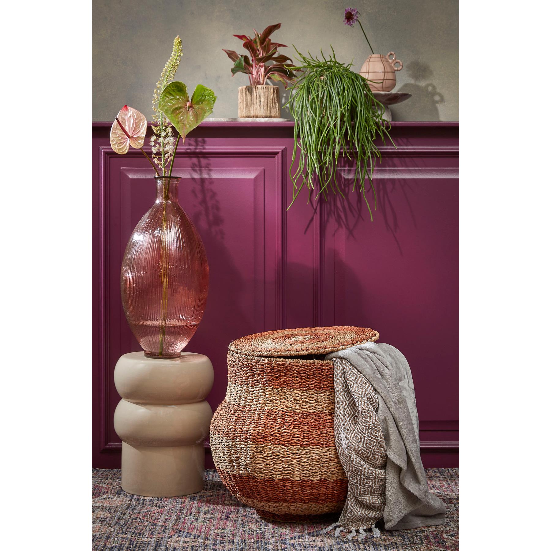 Mica Decorations Vendi Bijzettafel - H44 x Ø32 cm - Keramiek - Crème