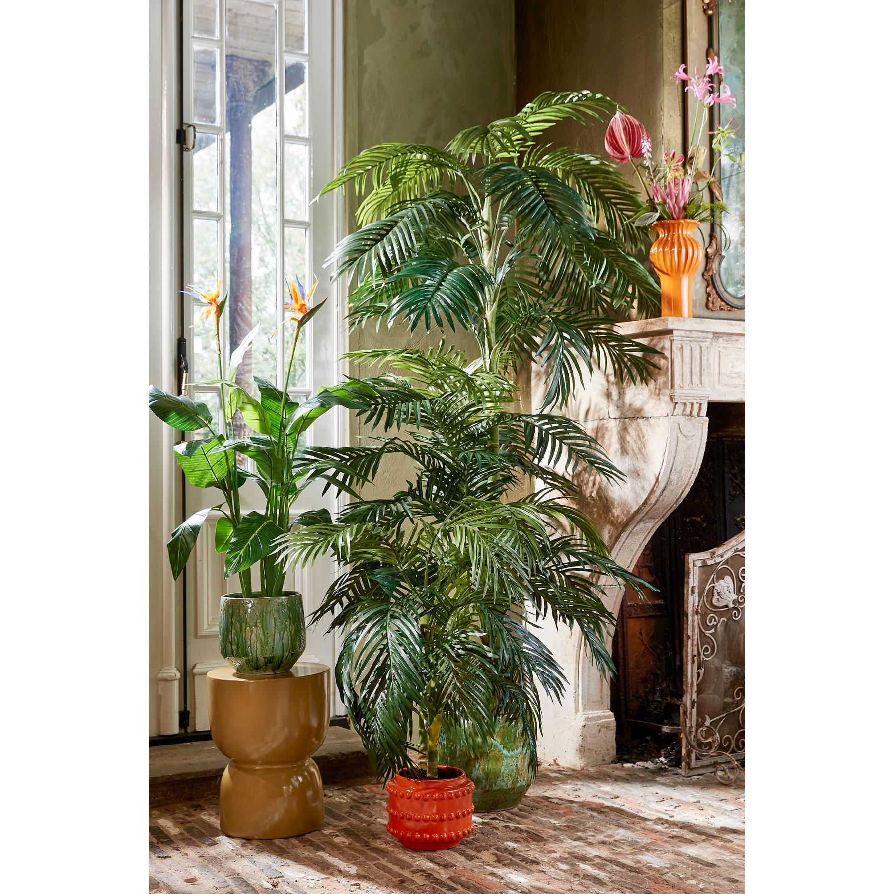 Mica Decorations Stage Bijzettafel - H45 x Ø35 cm - Cement - Geel