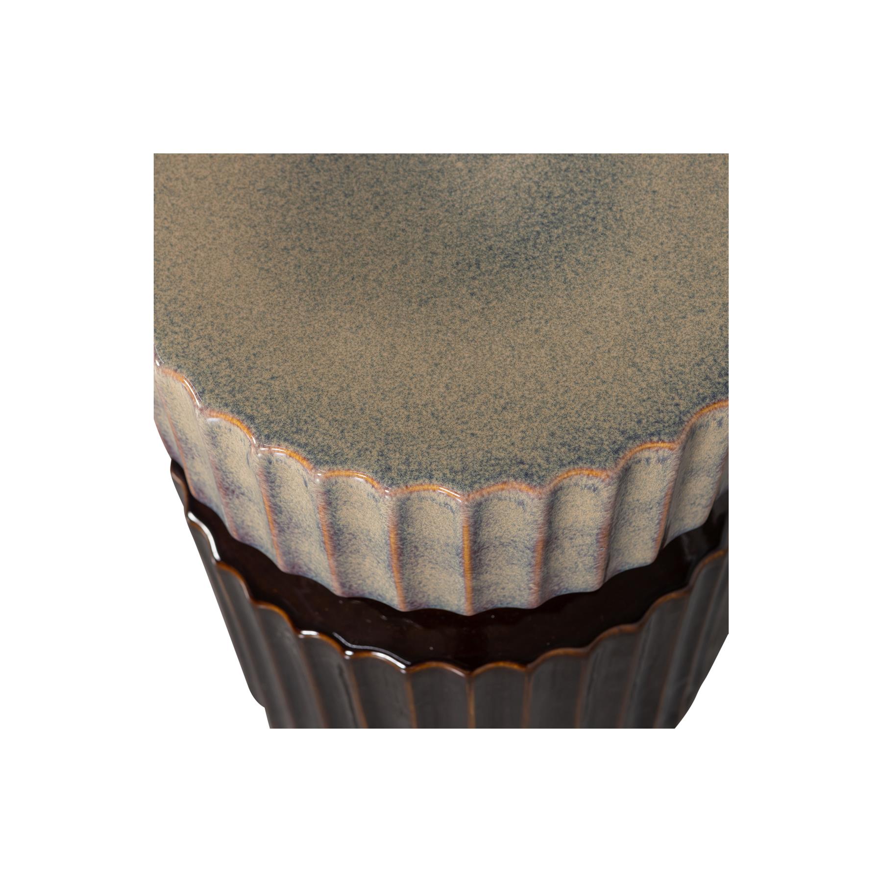 WOOOD Geer Bijzettafel - Keramiek - Espresso - 48x35x35