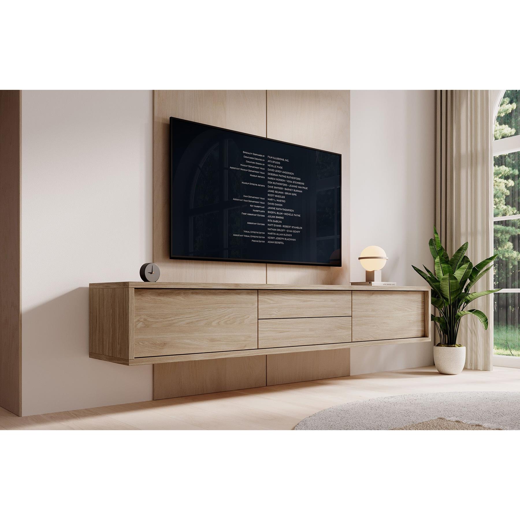 Meubella TV-Meubel Fortunato - Eiken - 180 cm - Met lades