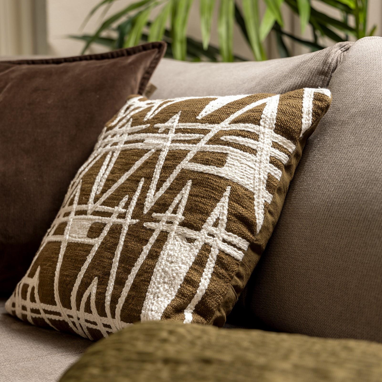 Dutch Decor kussenhoes PEPE - 45x45 cm Military Olive