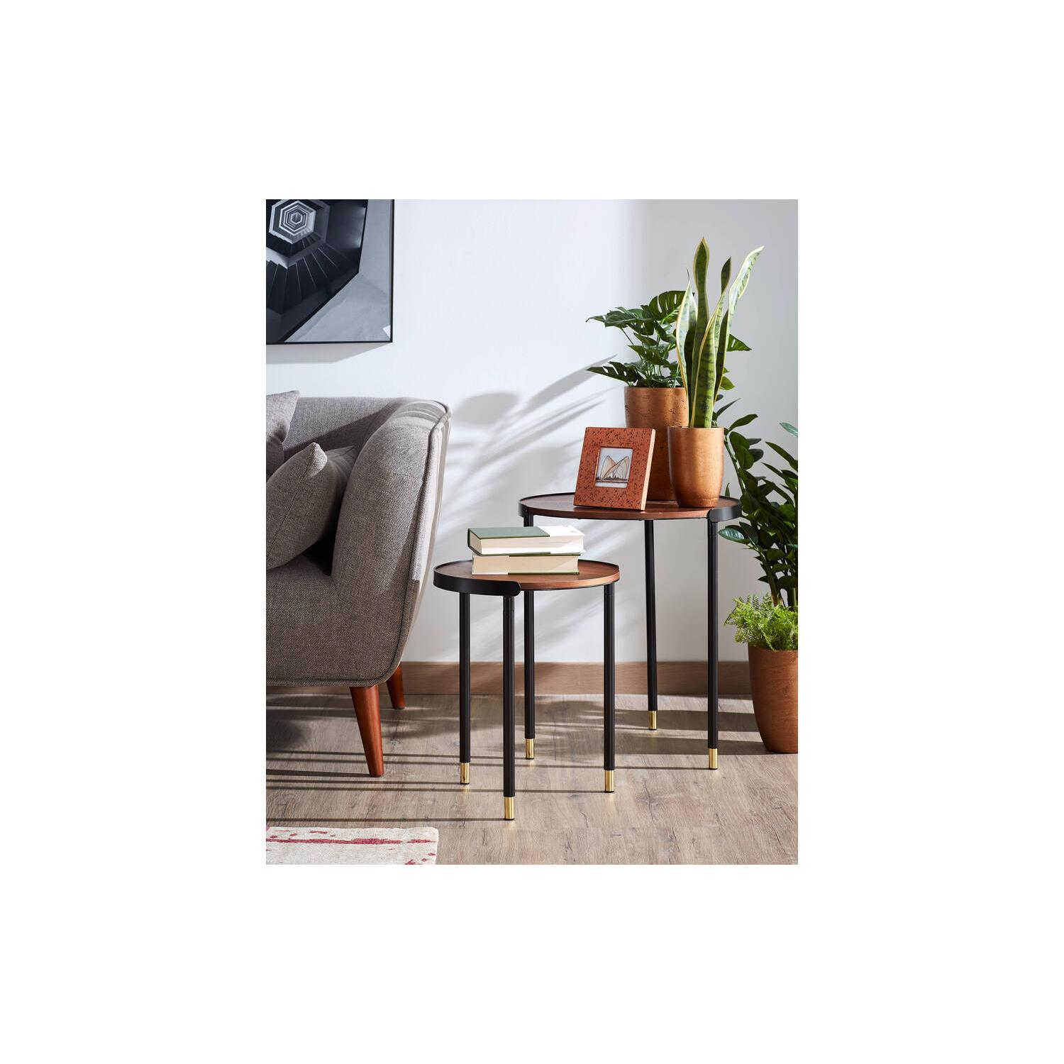 Kave Home - Low set van 3 bloempotten koper Ø 20 cm | Ø 17 cm | Ø 13