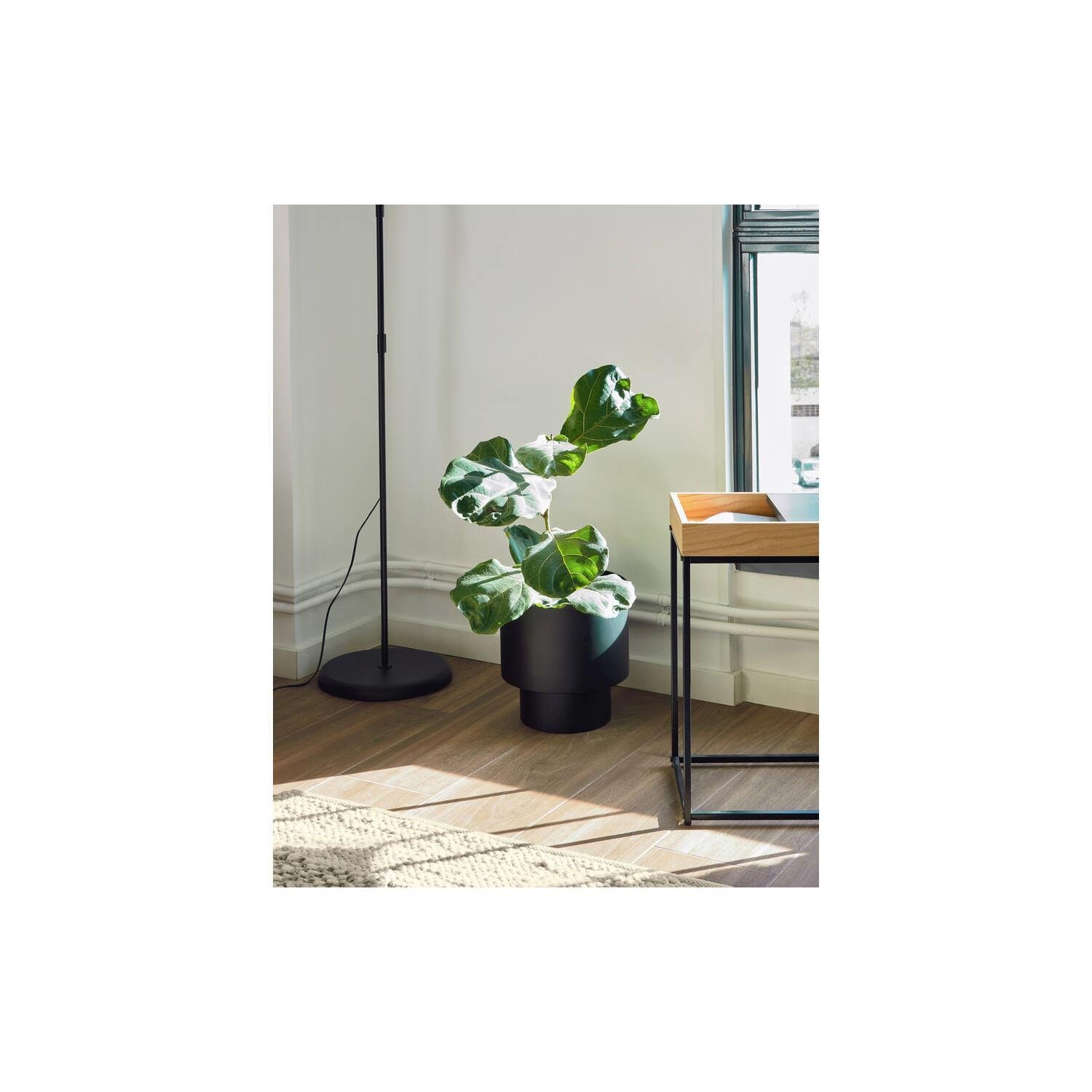 Kave Home - Zwarte metalen bloempot Mash 28 cm