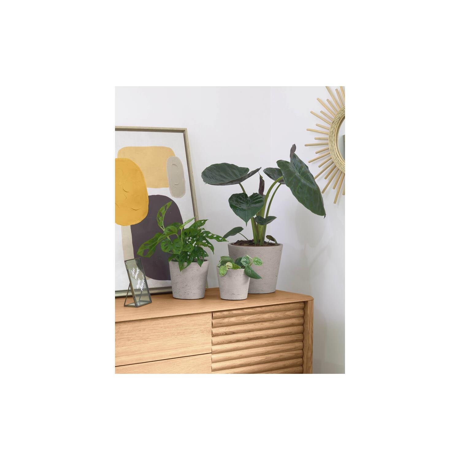 Kave Home - Low set van 3 bloempotten grijs Ø 23,5 cm | Ø 16,5 cm | Ø