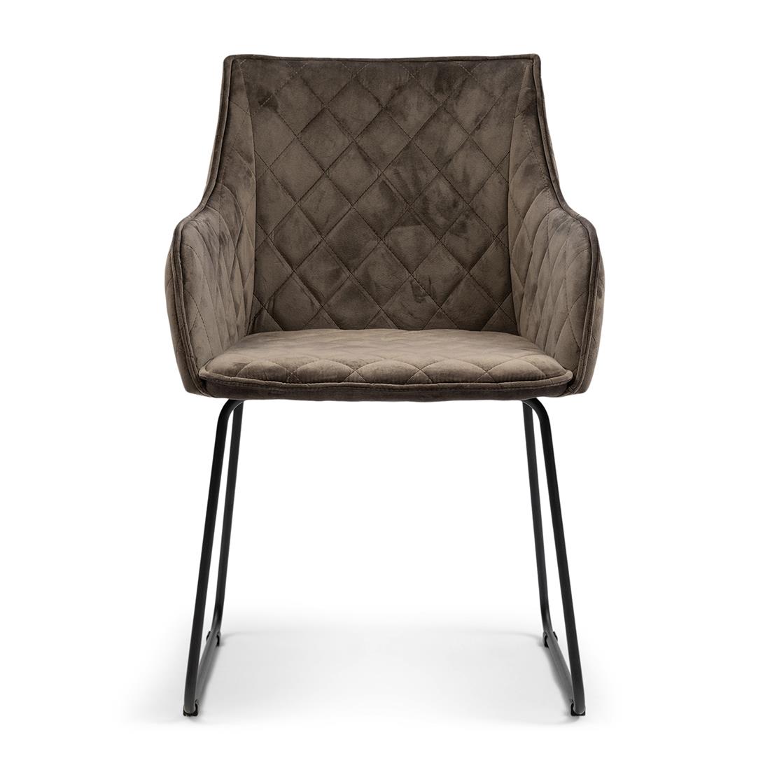 Rivièra Maison - Eetkamerstoel Frisco Drive in A90 - Anthraciet, gemaakt van Polyester en IJzer, Hoogte 83 cm