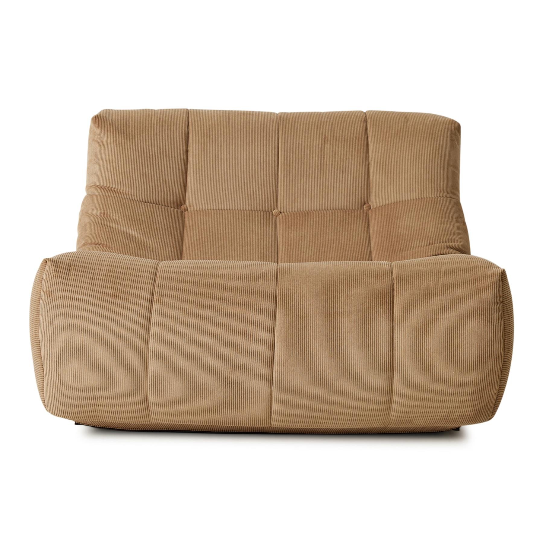 HKliving Lazy Lounge Fauteuil - Rib - Bruin