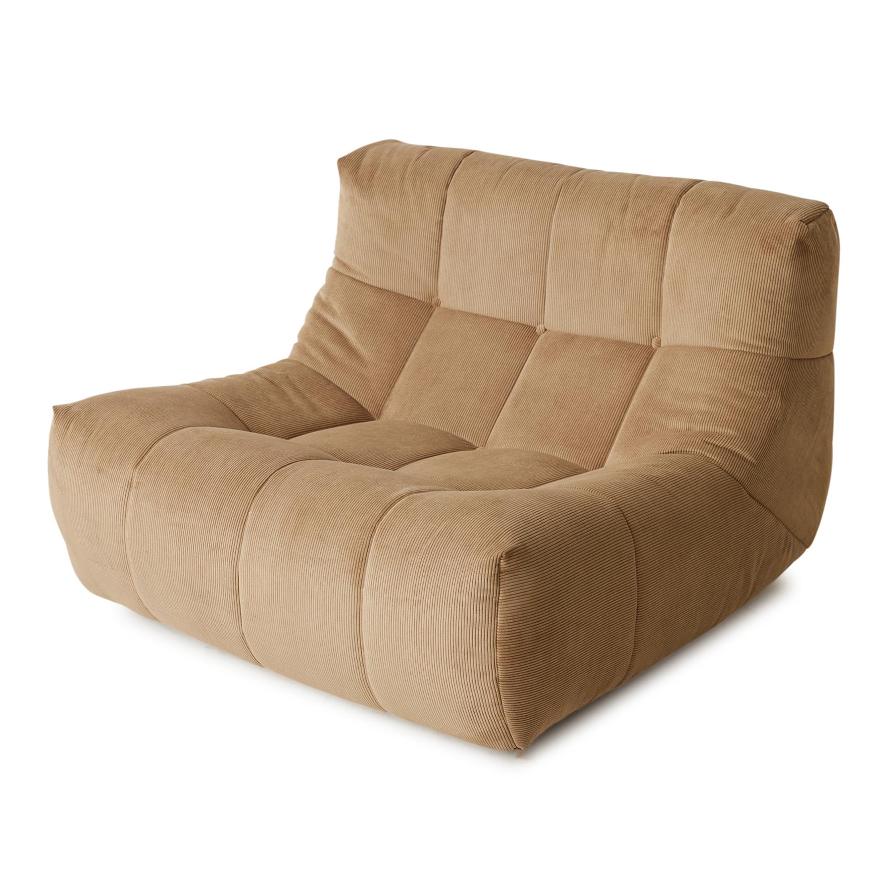 HKliving Lazy Lounge Fauteuil - Rib - Bruin