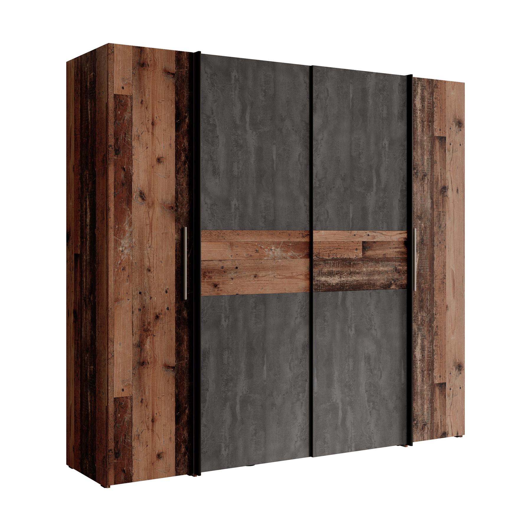 Meubella Kledingkast Kassel - Old wood - Grijs - 200 cm