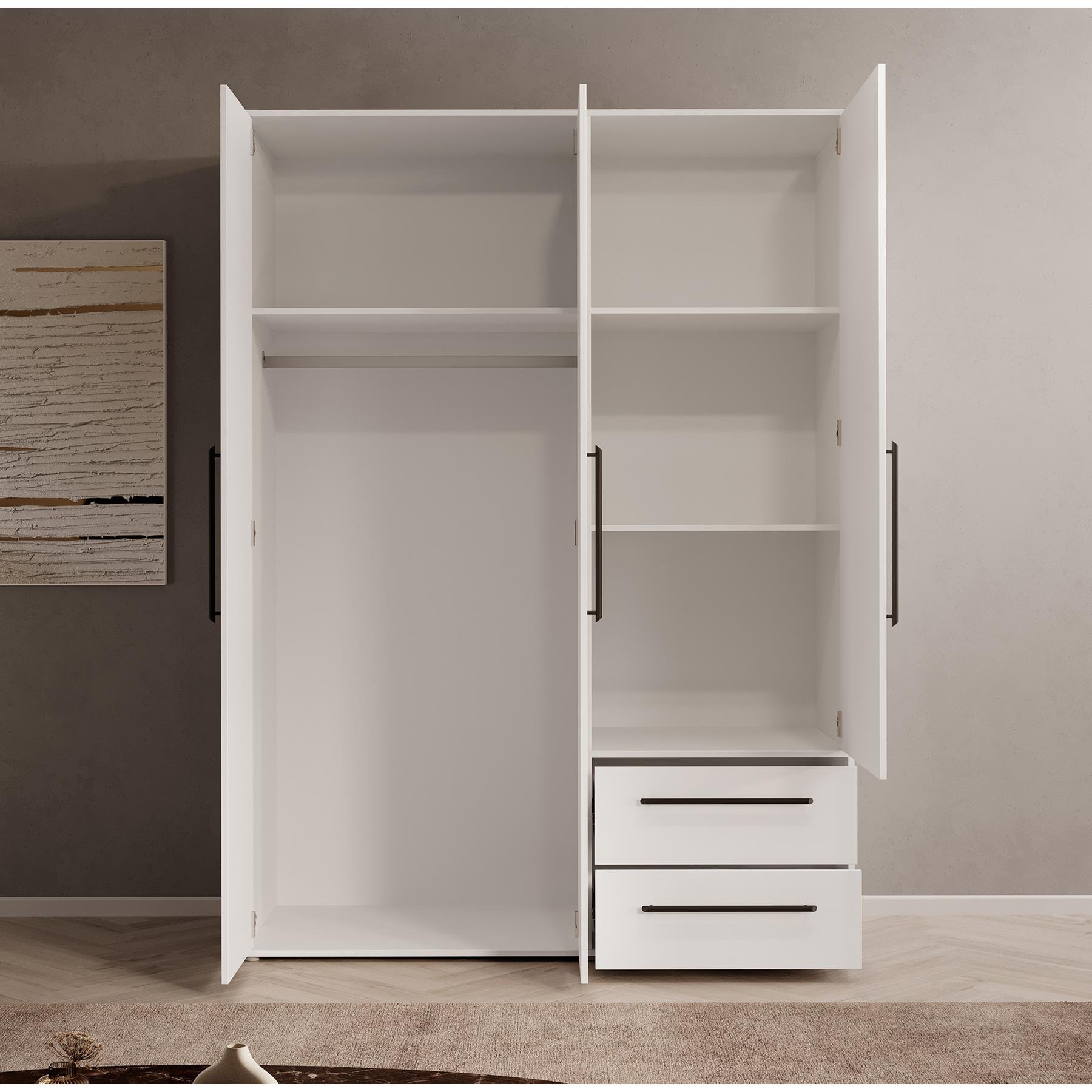 Meubella Kledingkast Mayen - Wit - 145 cm