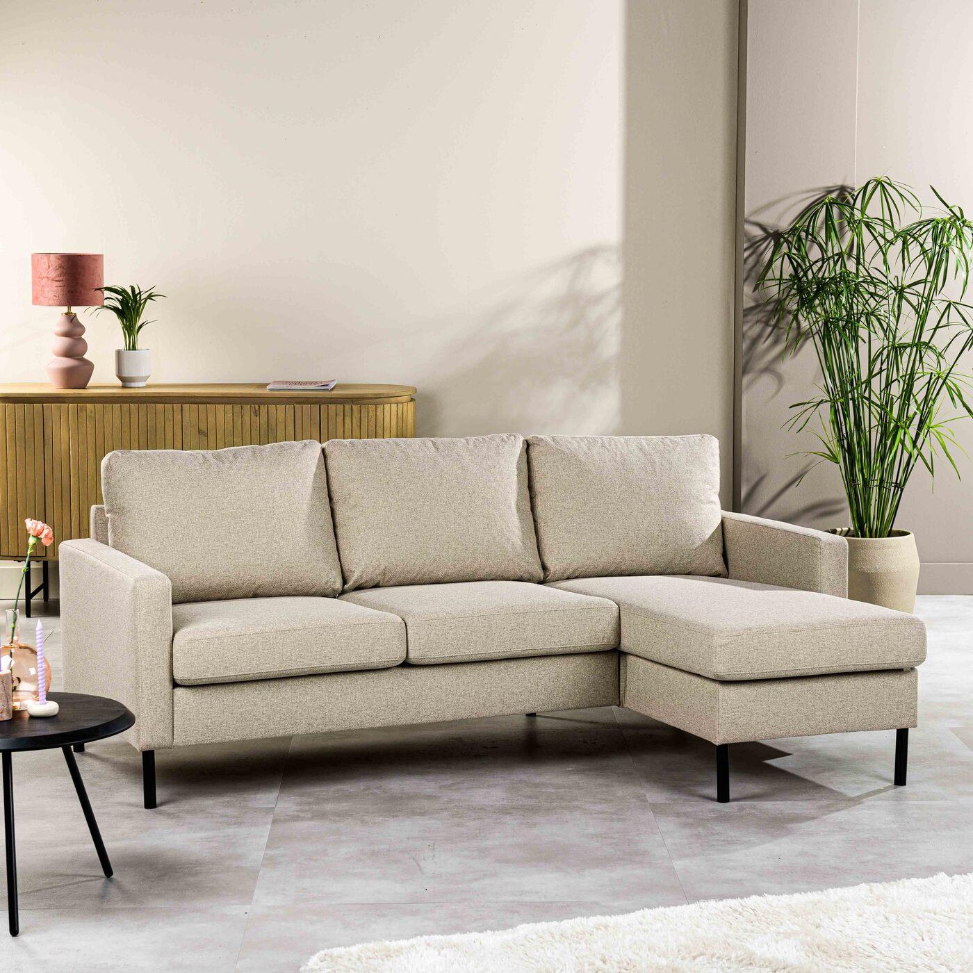 Giga Meubel - 3-Zitsbank Beige - 200x133x80cm - Stof - Bank Dillon