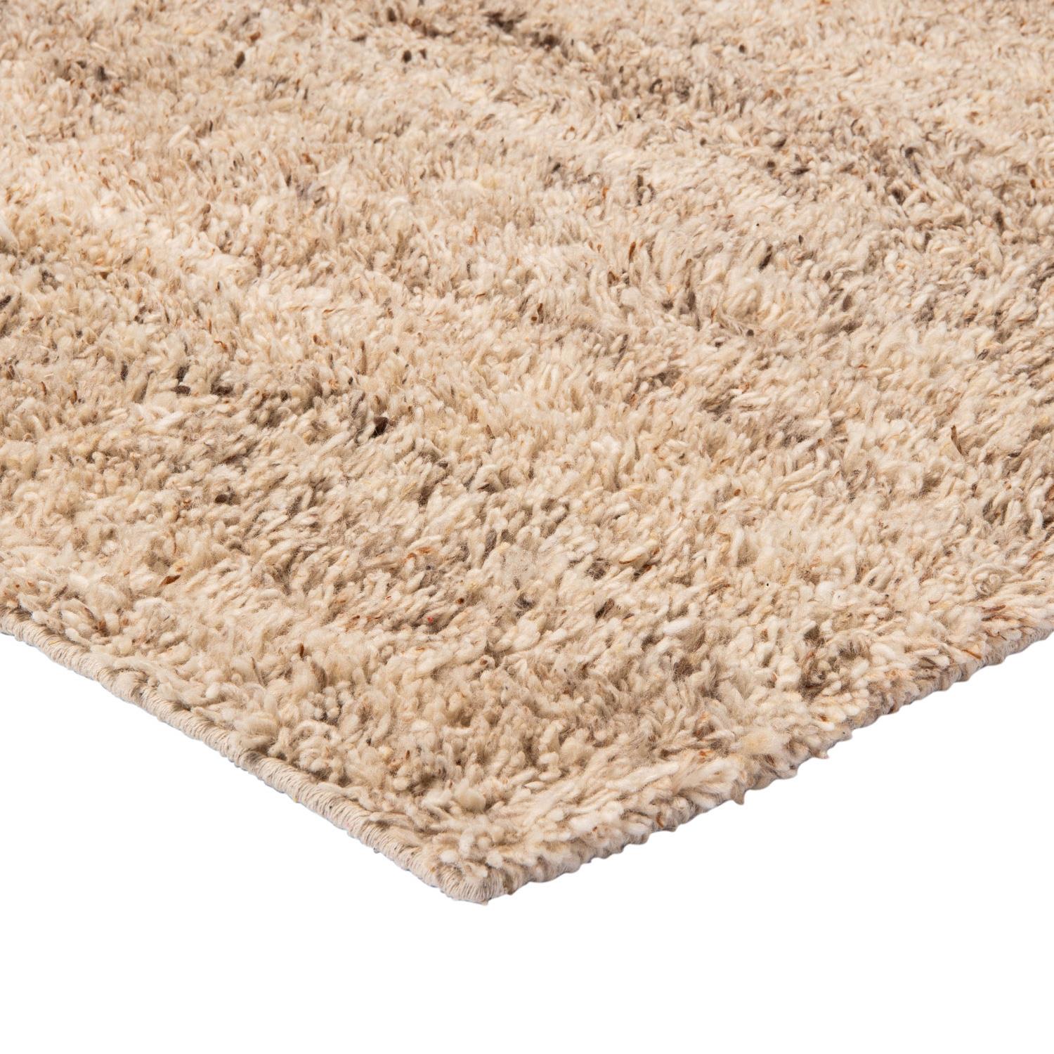 by fonQ Fluffy Wollen Vloerkleed 160 x 230 cm  - Beige