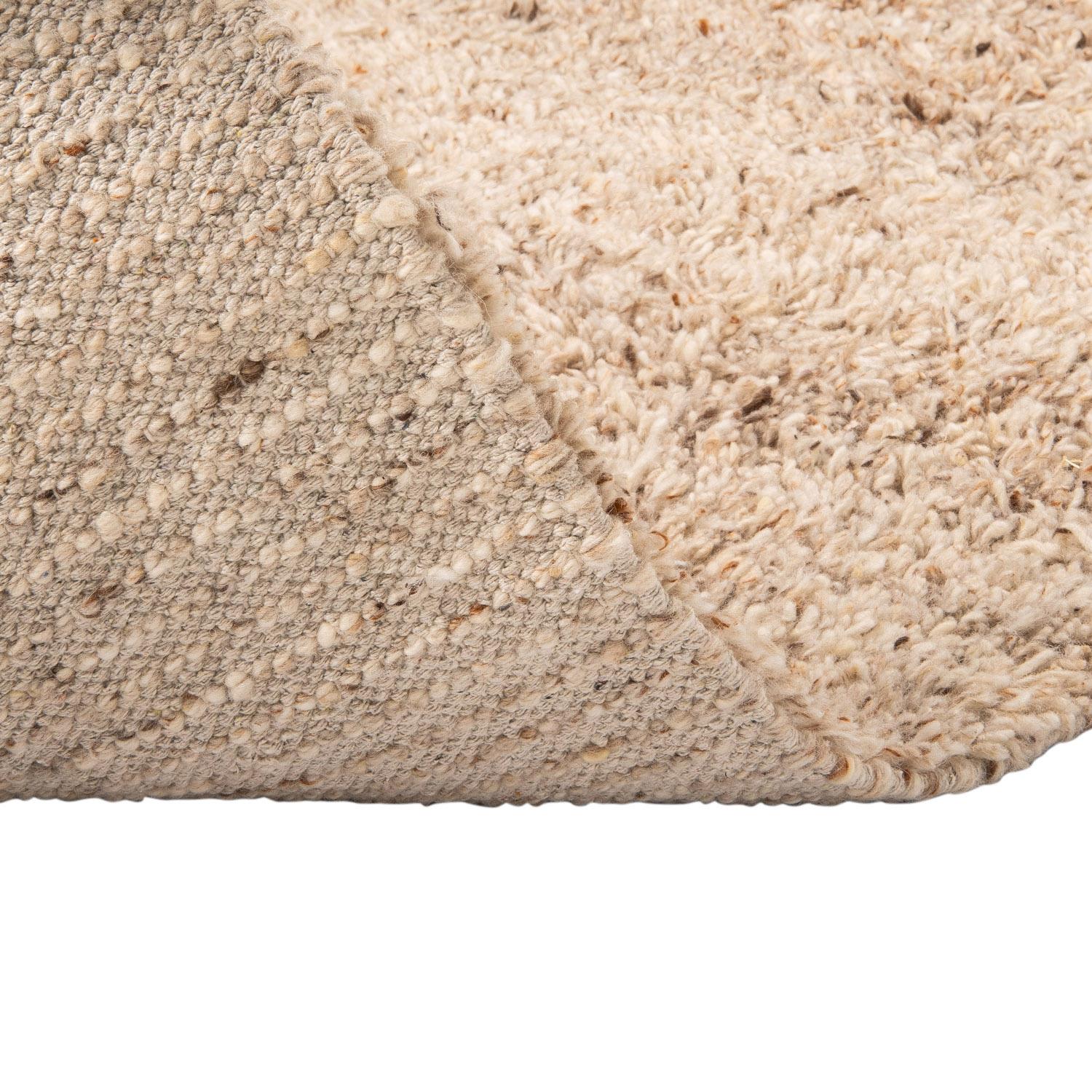 by fonQ Fluffy Wollen Vloerkleed 160 x 230 cm  - Beige