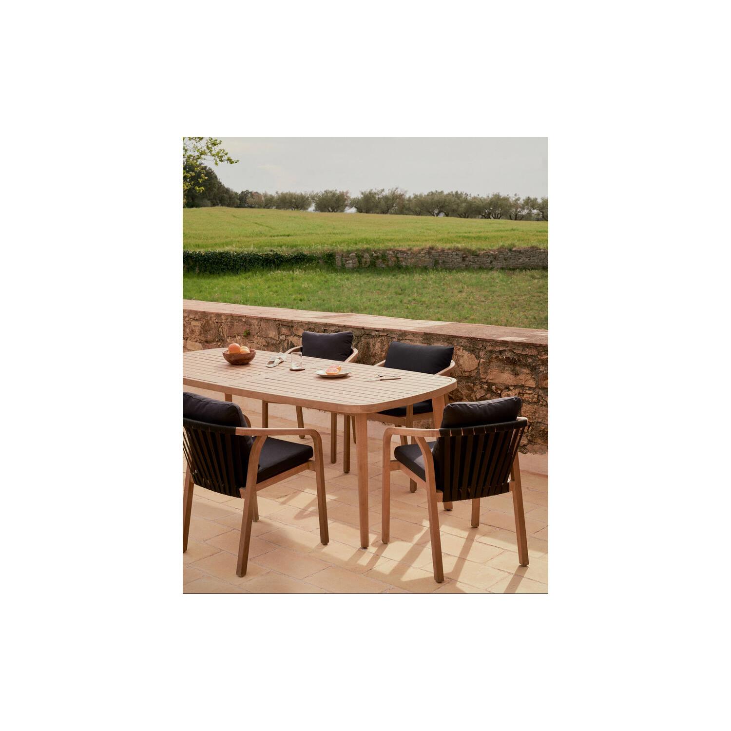 Kave Home - Maset 100% buitentafel in massief eucalyptushout 170 x 90