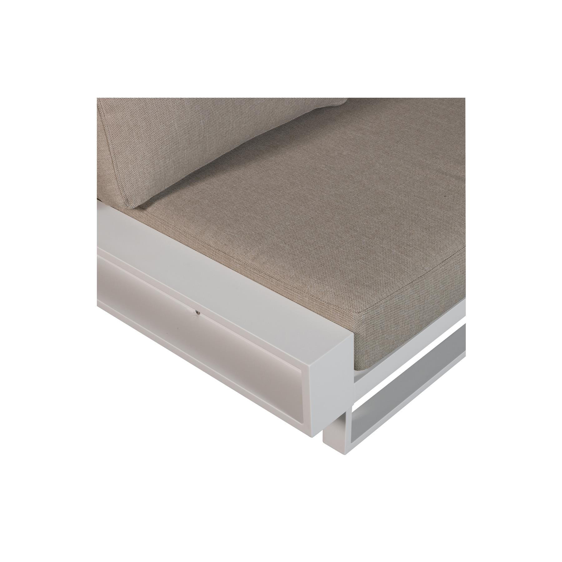 WOOOD Flint Tuinhoekbank - Aluminium - Wit|Naturel - 80x308x308