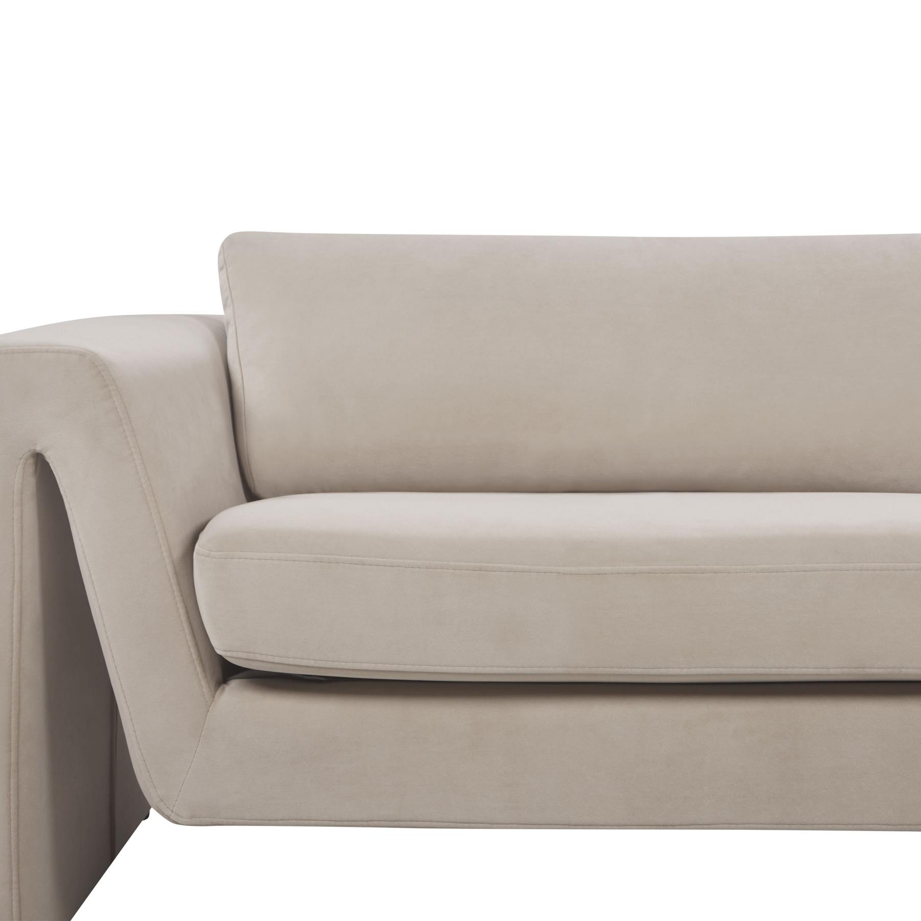 Beliani - MAUNU - Driezitsbank - Taupe - Fluweel
