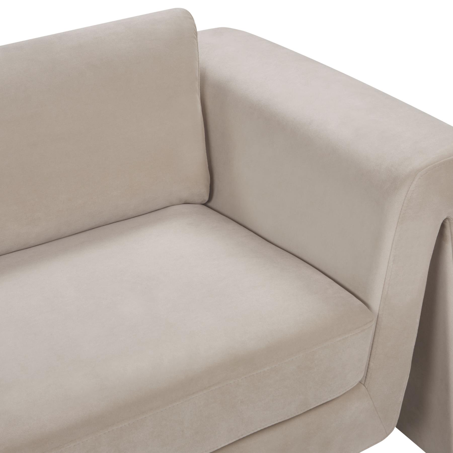 Beliani - MAUNU - Driezitsbank - Taupe - Fluweel