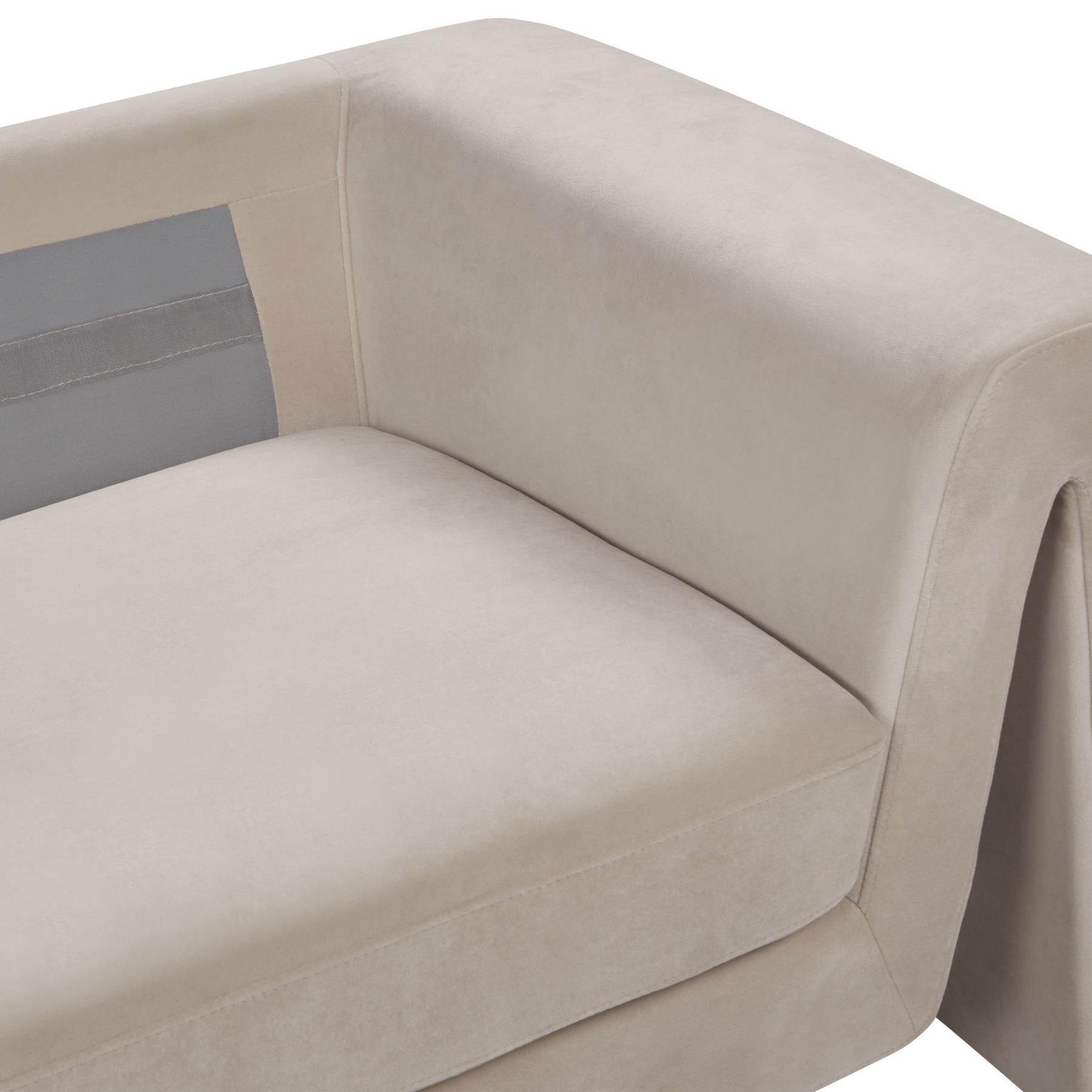 Beliani - MAUNU - Driezitsbank - Taupe - Fluweel