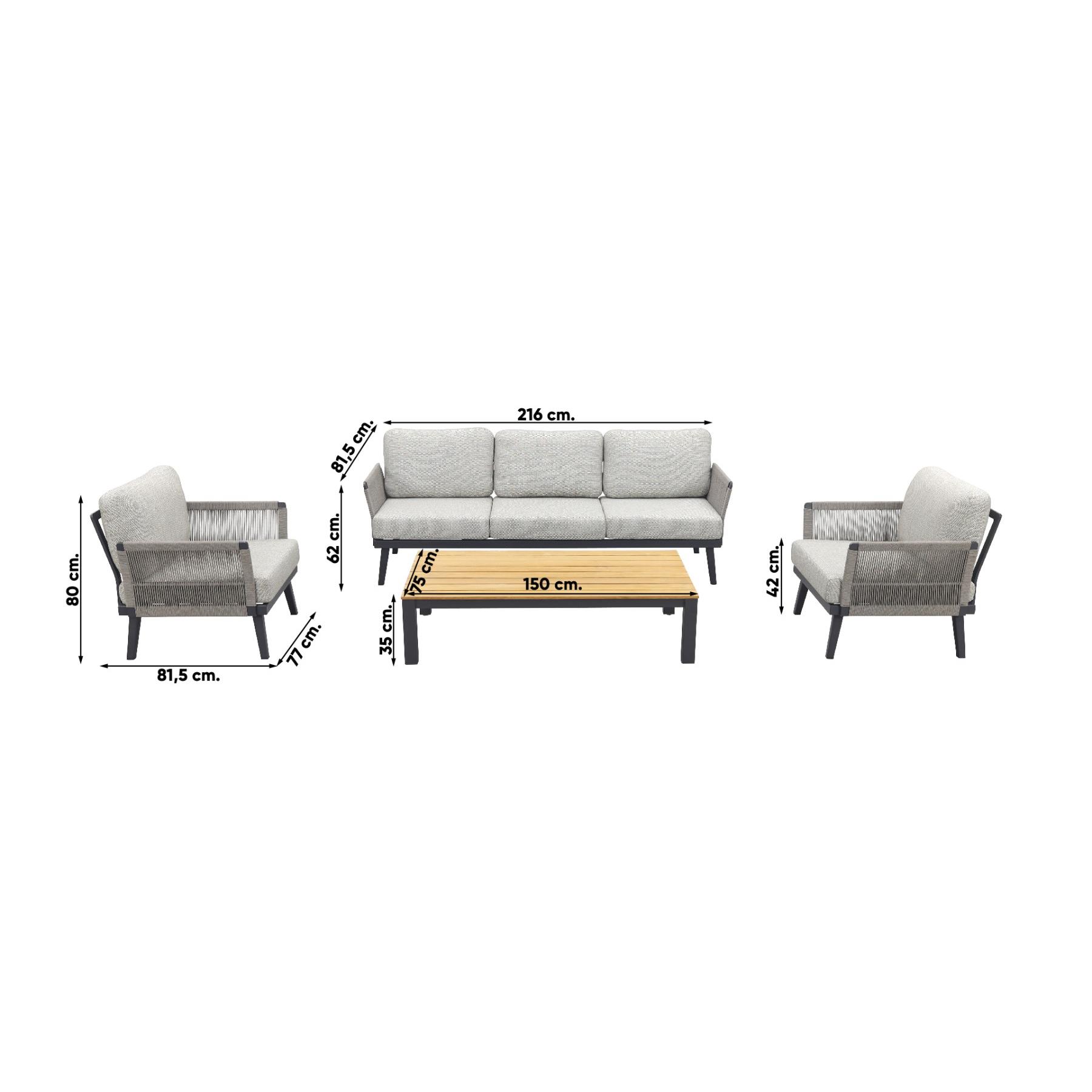VDG Durban|Mindo stoel-bank loungeset - 4-delig