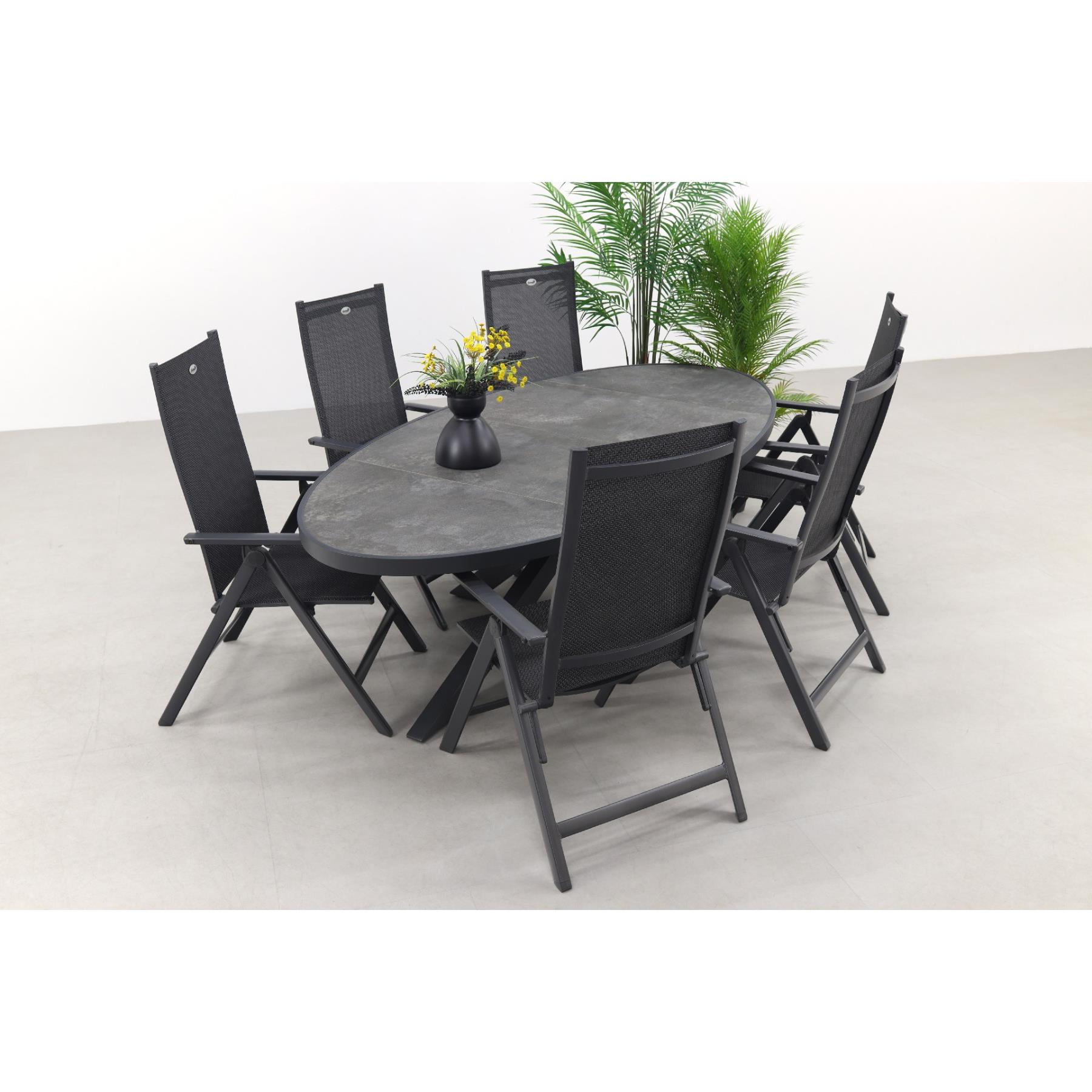 Hartman Napoli|Silva 240x115 cm. ovale tuinset - verstelbaar