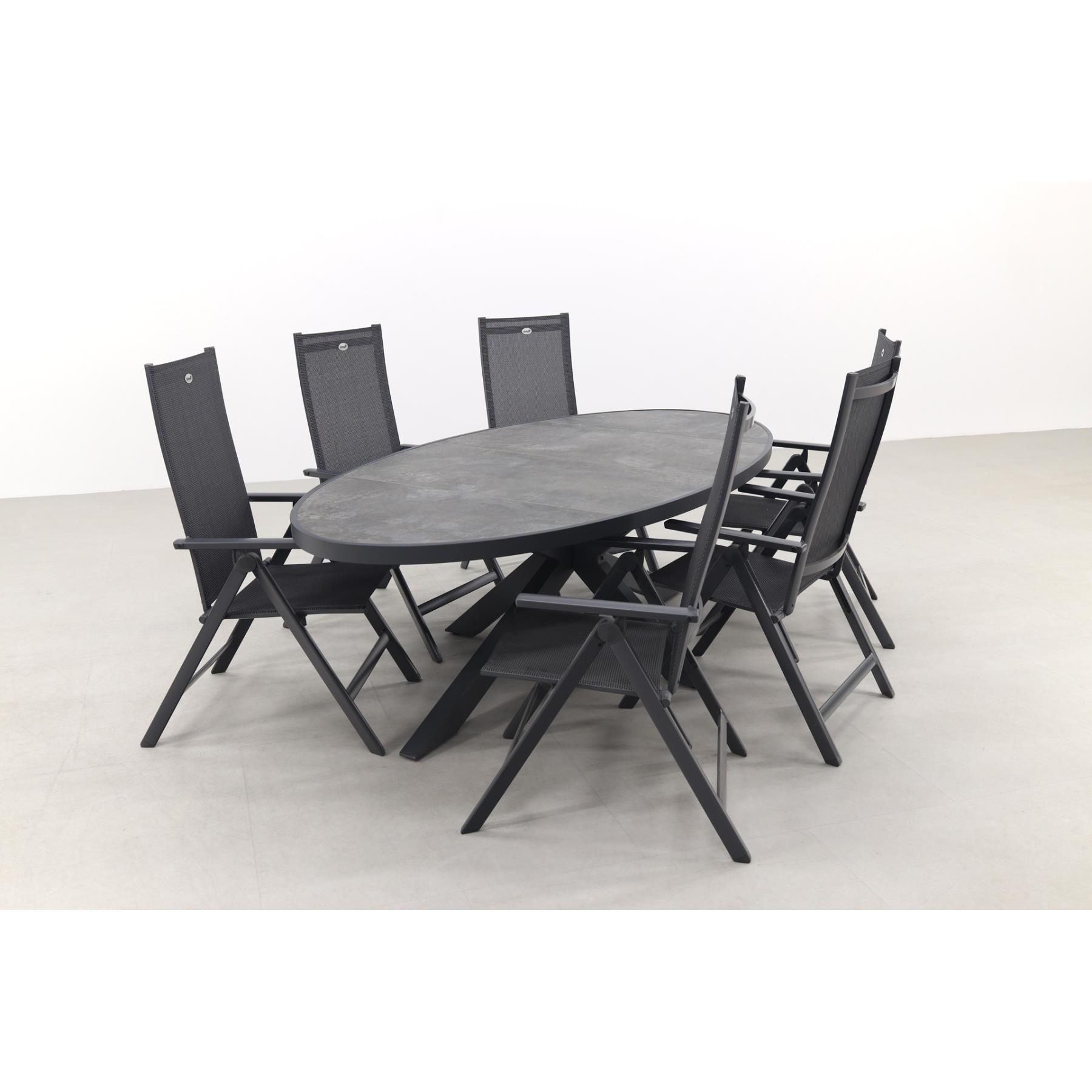 Hartman Napoli|Silva 240x115 cm. ovale tuinset - verstelbaar