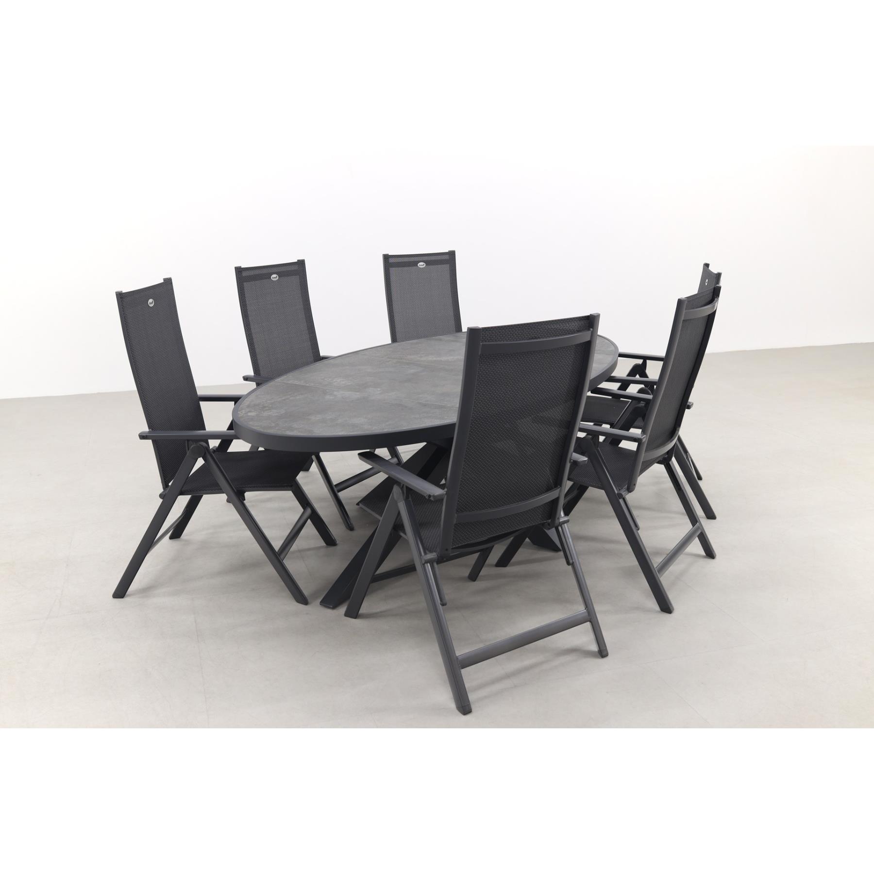 Hartman Napoli|Silva 240x115 cm. ovale tuinset - verstelbaar
