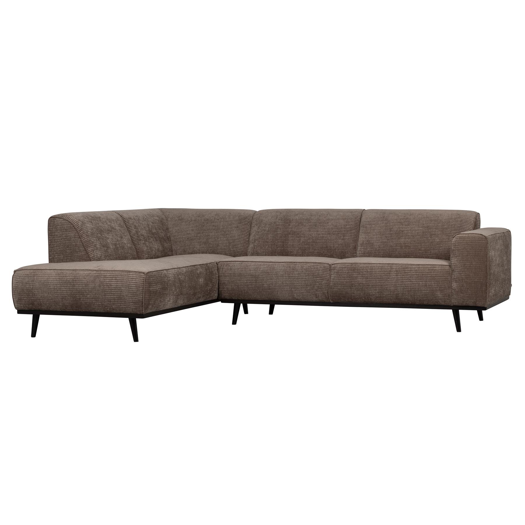 BePureHome Statement Hoekbank Links - Rib - Taupe