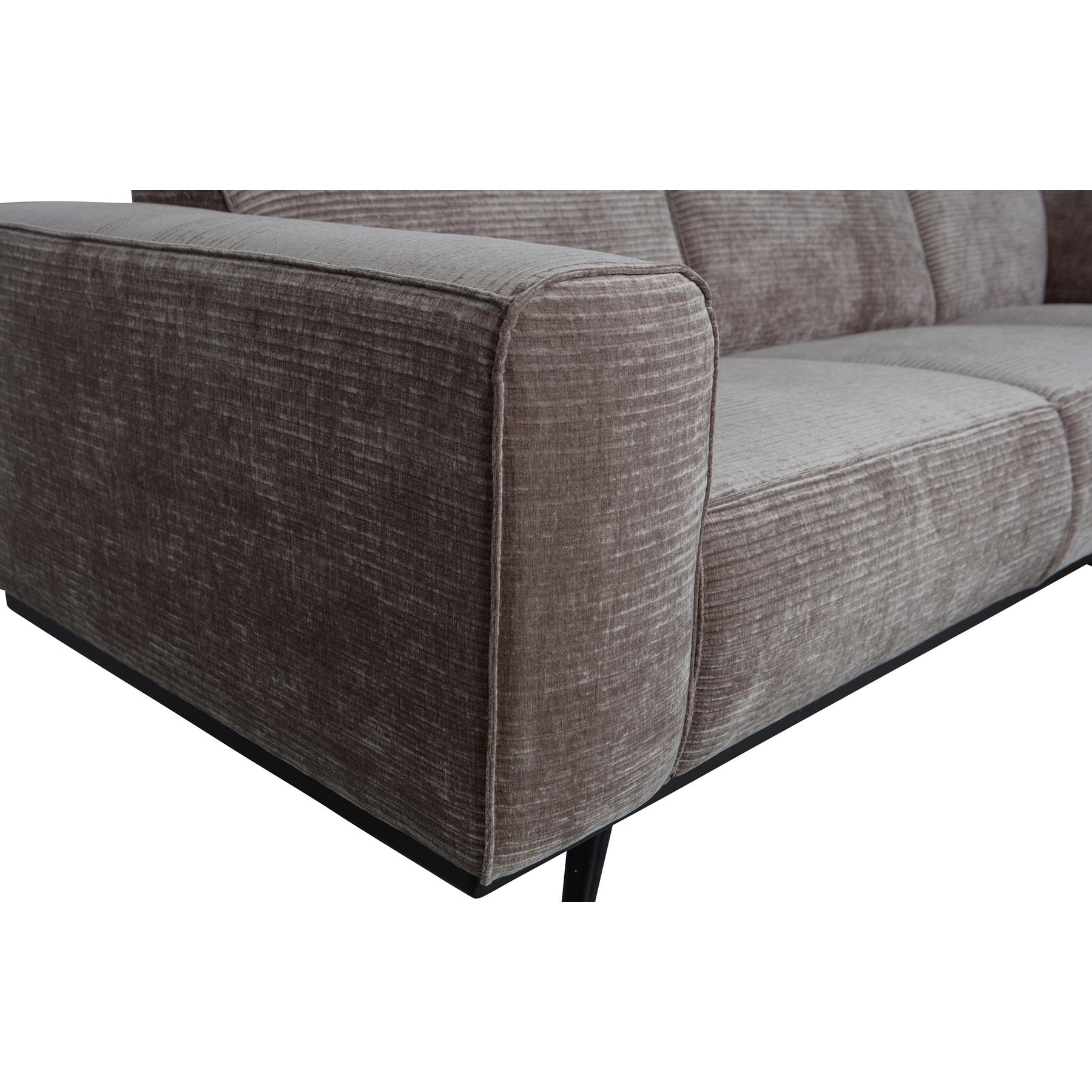 BePureHome Statement Hoekbank Links - Rib - Taupe