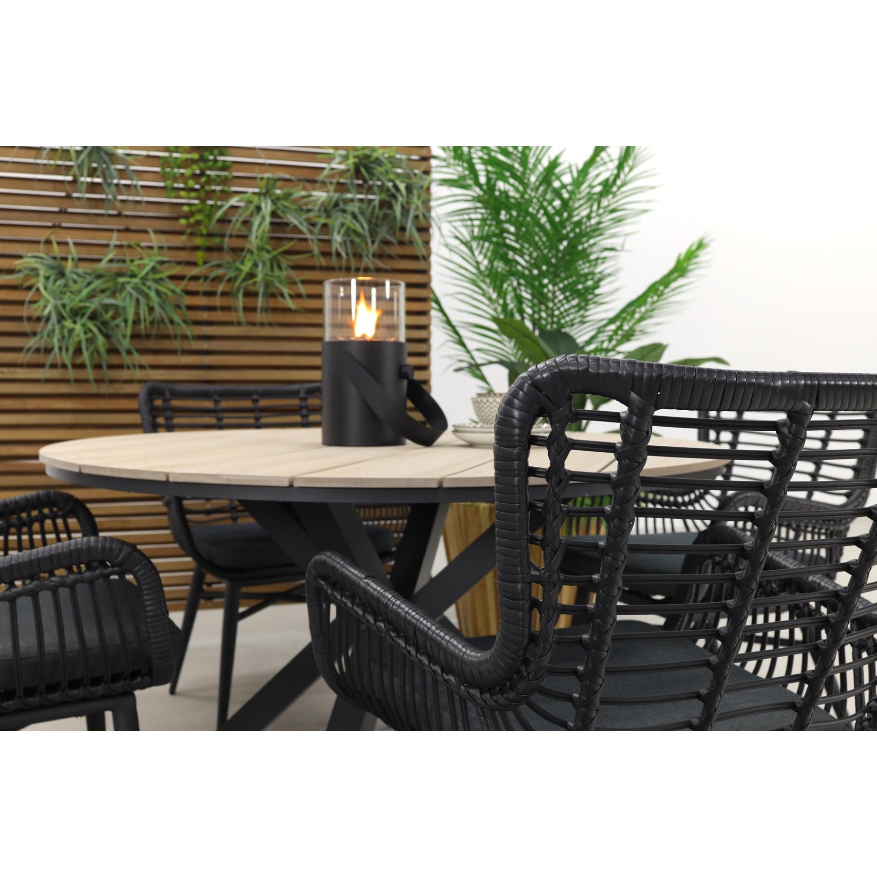 Jasmine black | GI Edison 122 cm. - ronde tuinset